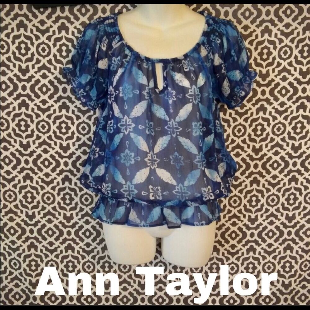 Beautiful Ann Taylor Sheer Floral Blouse